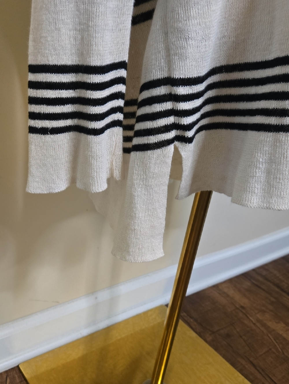 Ann Taylor Striped Linen Blend Sweater Coastal Grandmother Nautical Minimalist - Picture 3 of 8